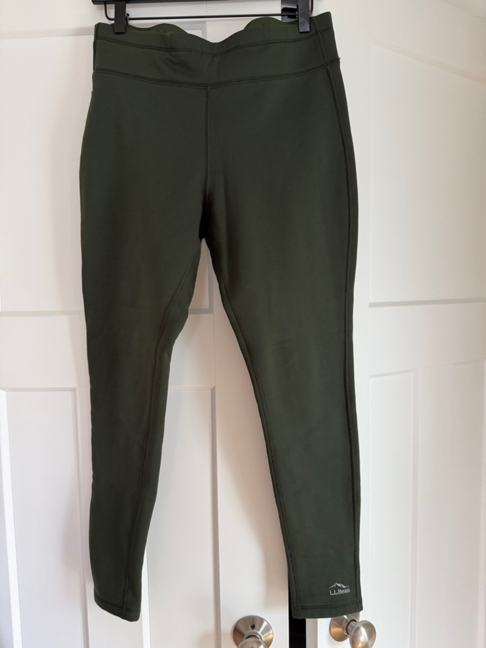 L.L. Bean Dark Olive Green Fleece Leggings